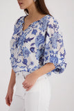 Blouse with floral pattern