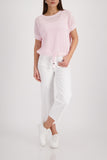 Ajour knitted jumper with rhinestones