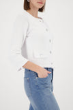 Cardigan with mottled yarn