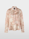 Silk blend bow blouse