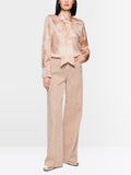 Silk blend bow blouse