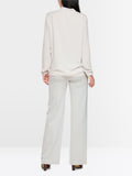 Loose-fitting blouse with V-neck