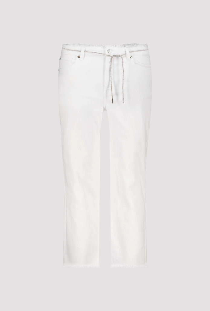 Straight-leg jeans with frayed details