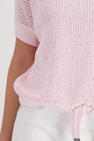 Ajour knitted jumper with rhinestones