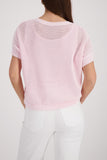 Ajour knitted jumper with rhinestones