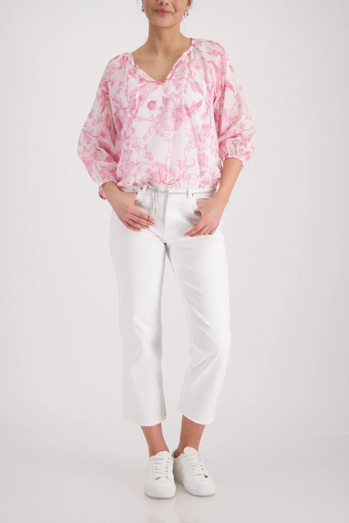 Blouse with floral pattern