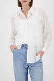 Blouse with flower embroidery
