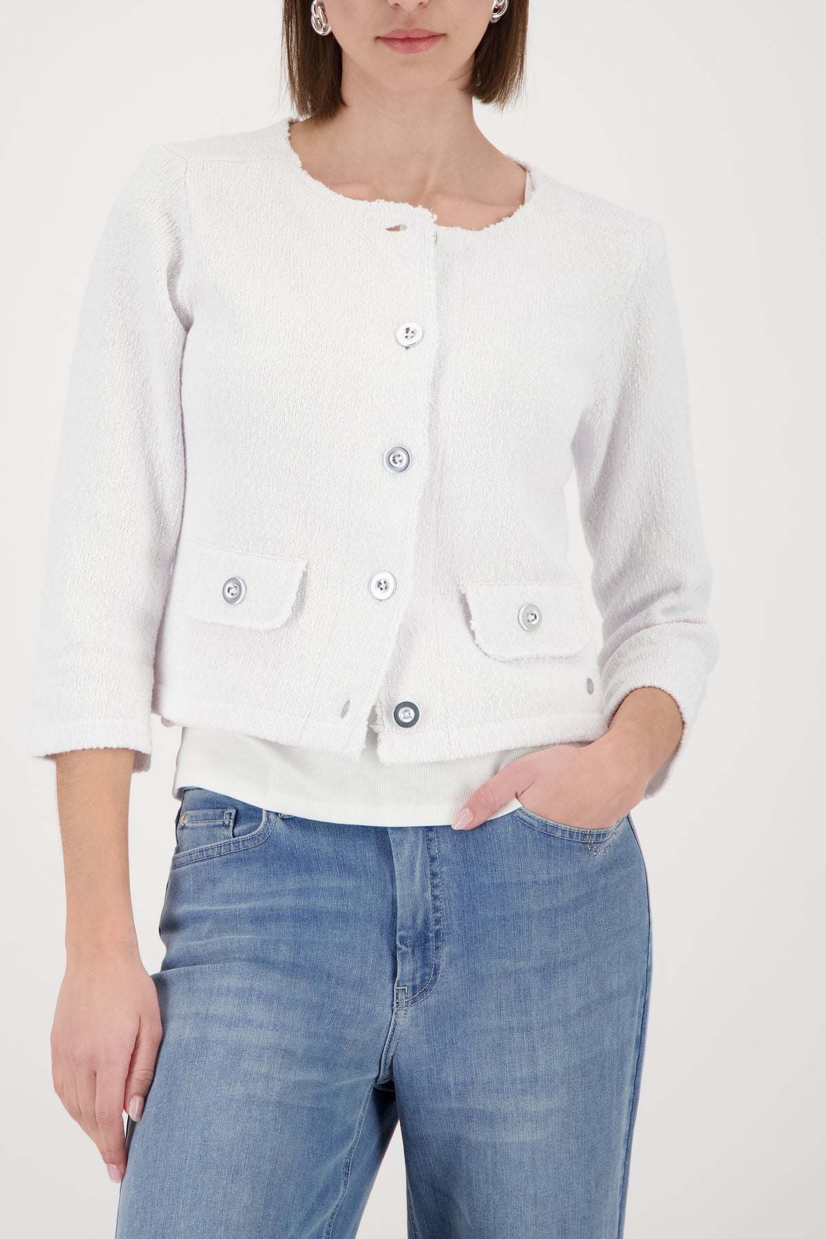 Cardigan with mottled yarn
