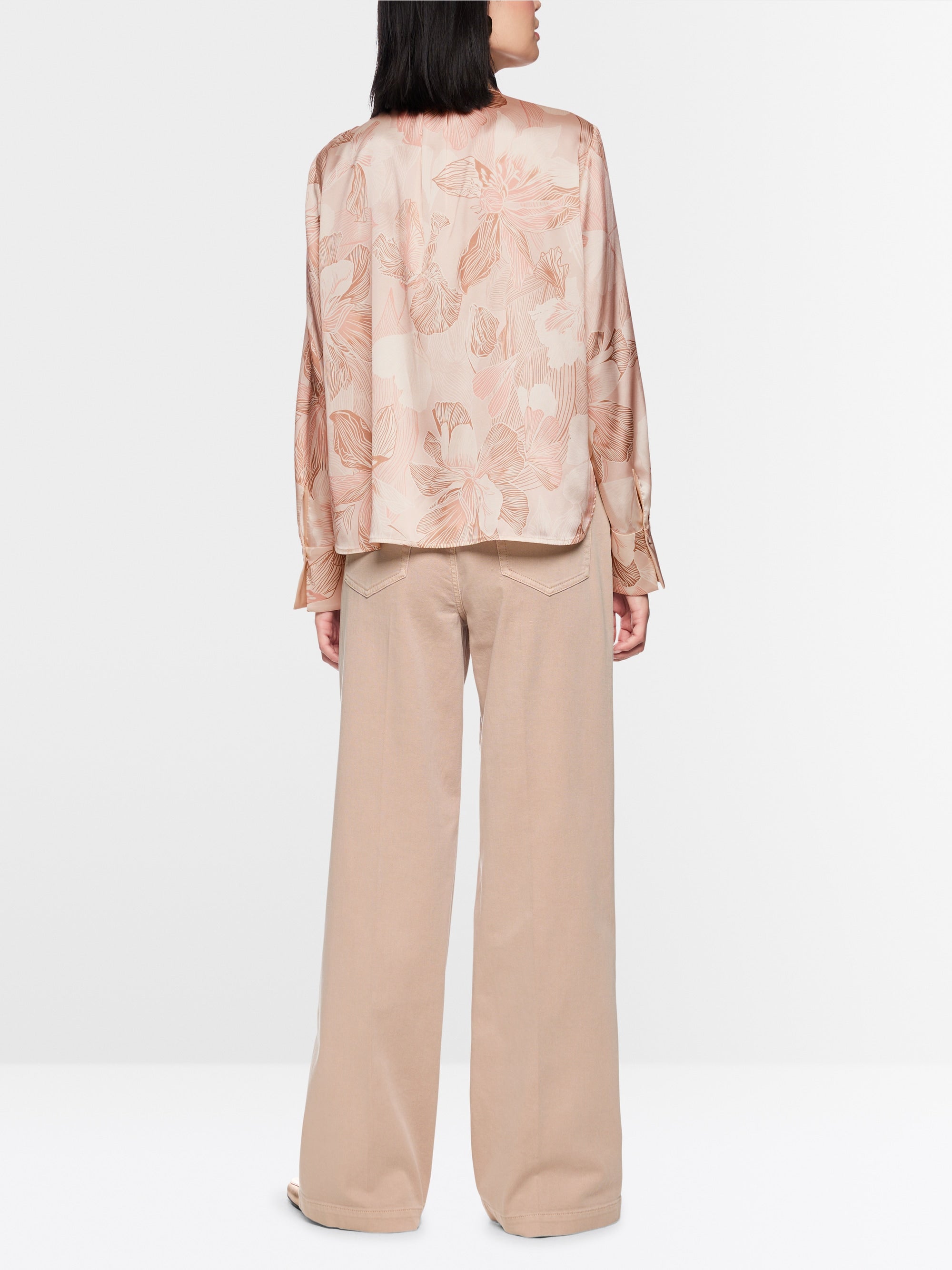 Silk blend bow blouse