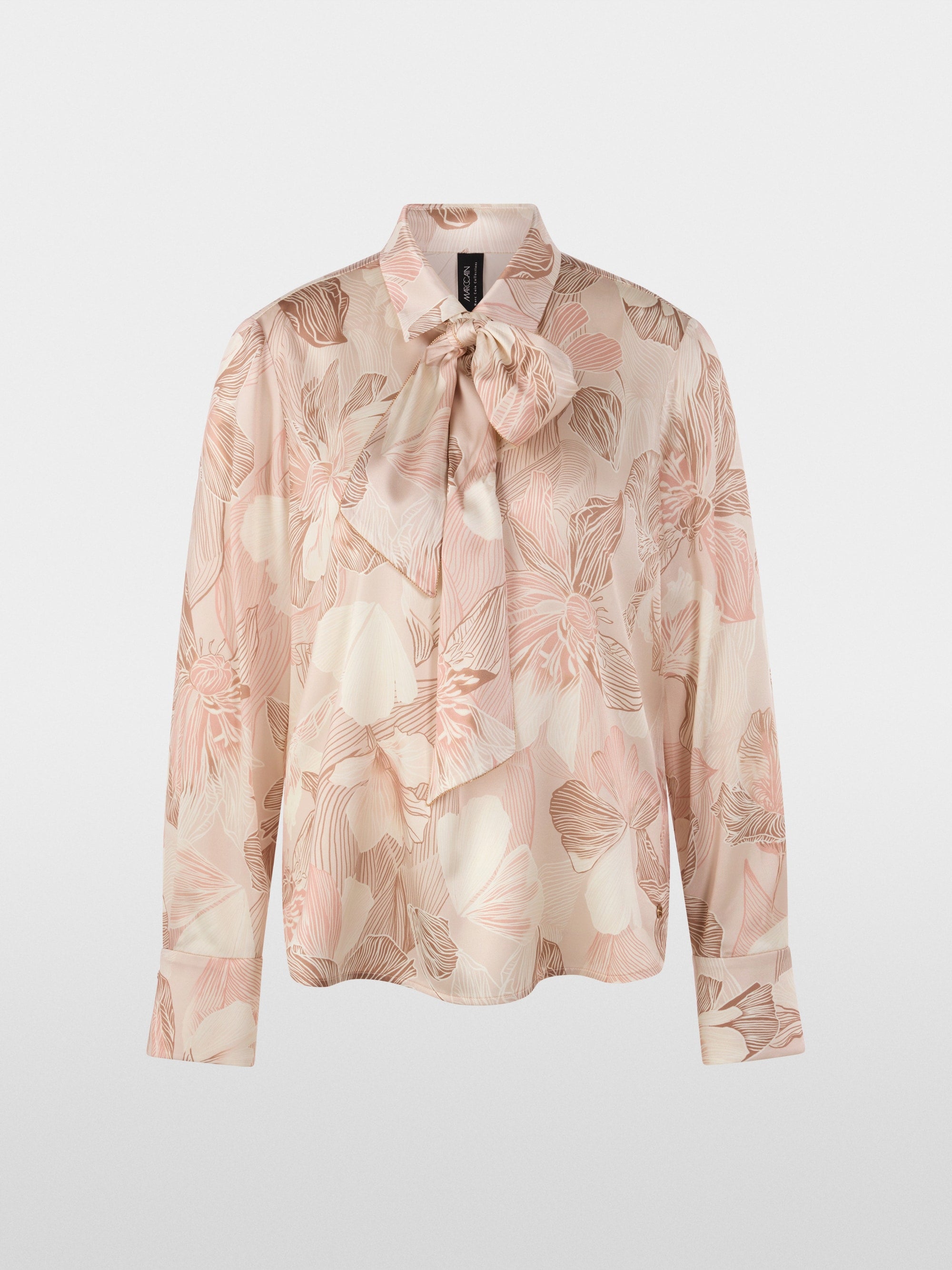 Silk blend bow blouse