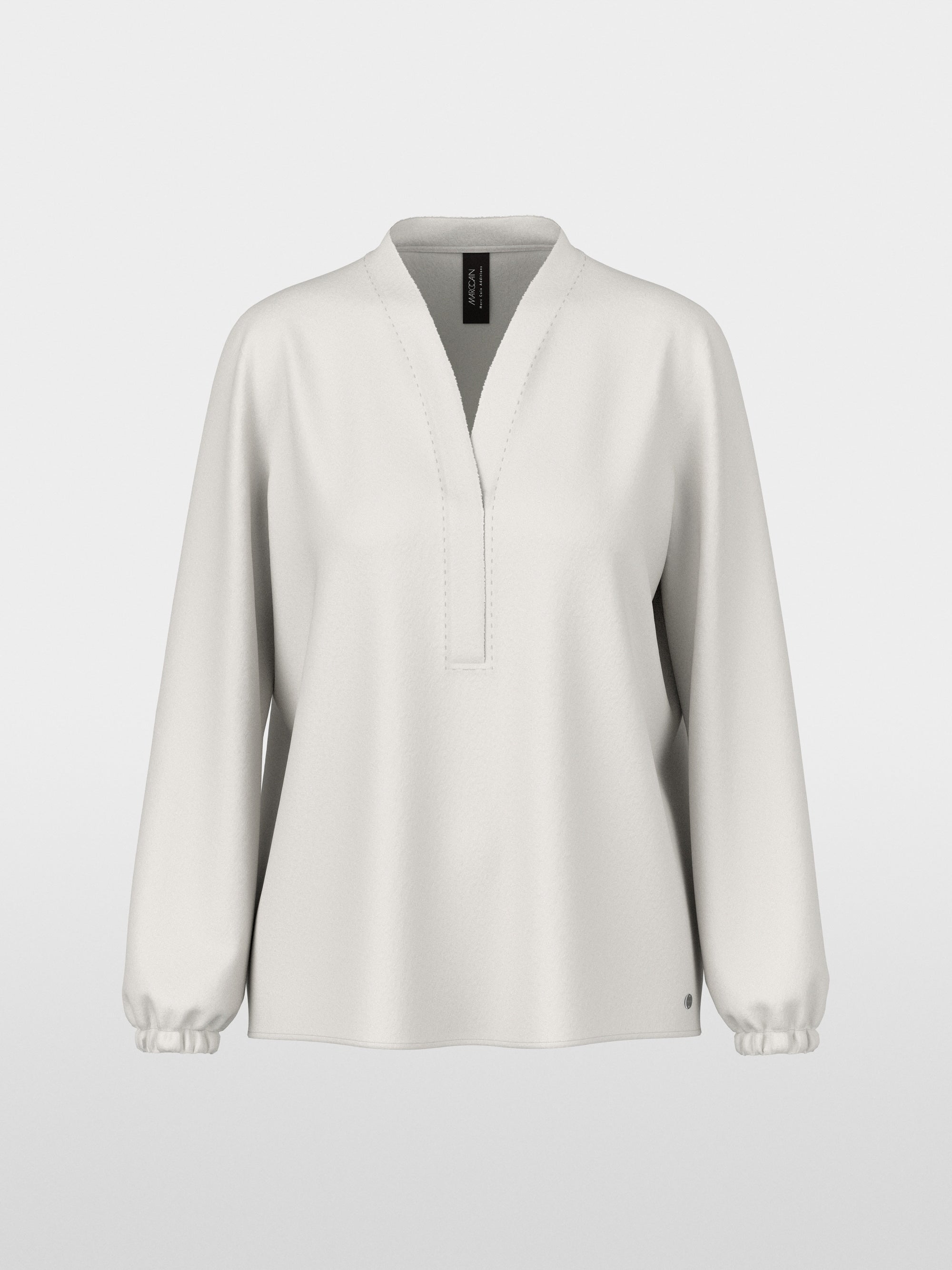 Loose-fitting blouse with V-neck